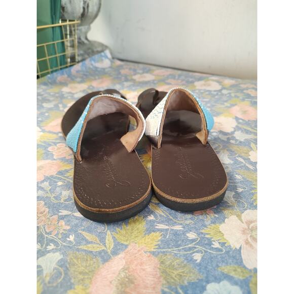 Anthropologie Seeded Hand Sewn Beaded Sandals Size 8 - Picture 9 of 12